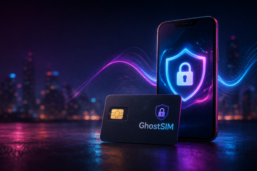 a secure private sim setup with encrypted mobile communication for anonymous use