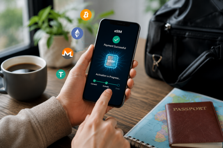 privacy-focused esim payment with cryptocurrency supports safer digital travel connectivity