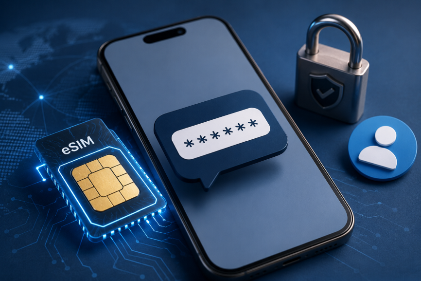 receive otp on esim securely while traveling internationally