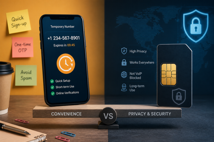 temporary number vs anonymous sim which works for secure communication